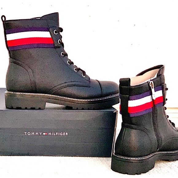NWT Tommy Hilfiger Black Lavo 2 Moto Combat Boots - Picture 5 of 14